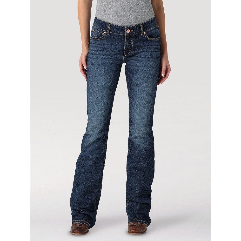 Wrangler Retro Mae Mid Rise Bootcut Jeans Dark Wash‎ Denim Womens 9